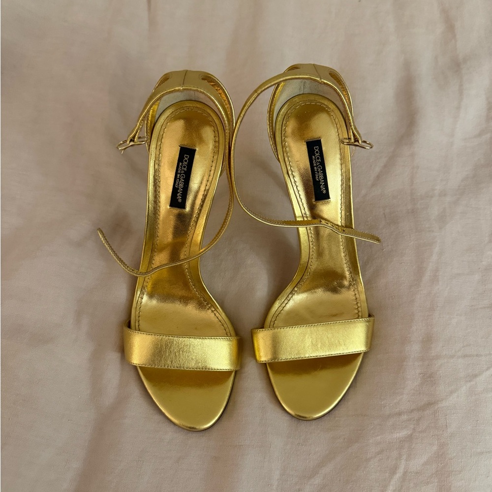 Dolce & Gabbana Gold Heels | size 39 | Gold High Heels | Gold Sandals